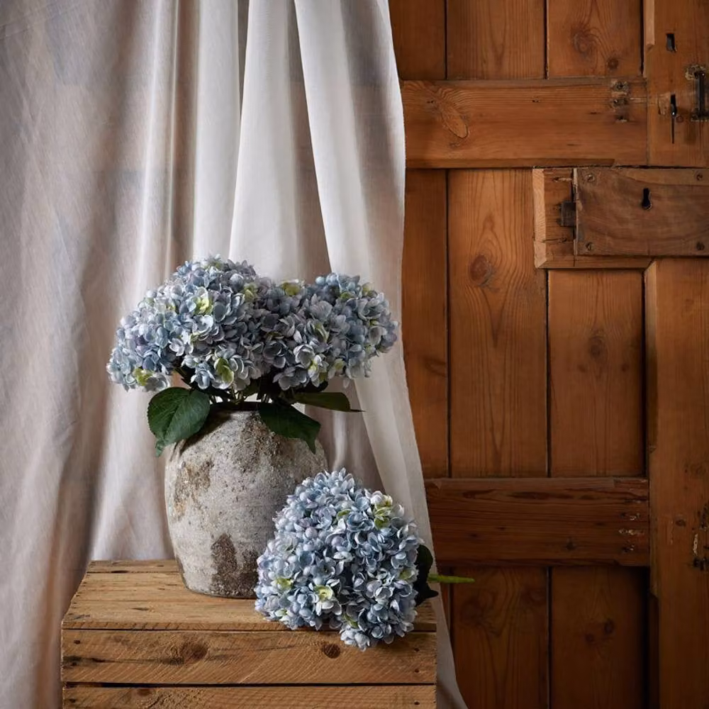 Lemon Pavilion Blue Artificial Hydrangea Bunch, W23 x D23 x H47 cm – 3