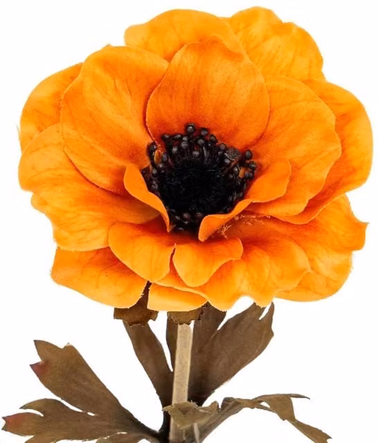 Hill Interiors Anemone Artificial Flower in Orange