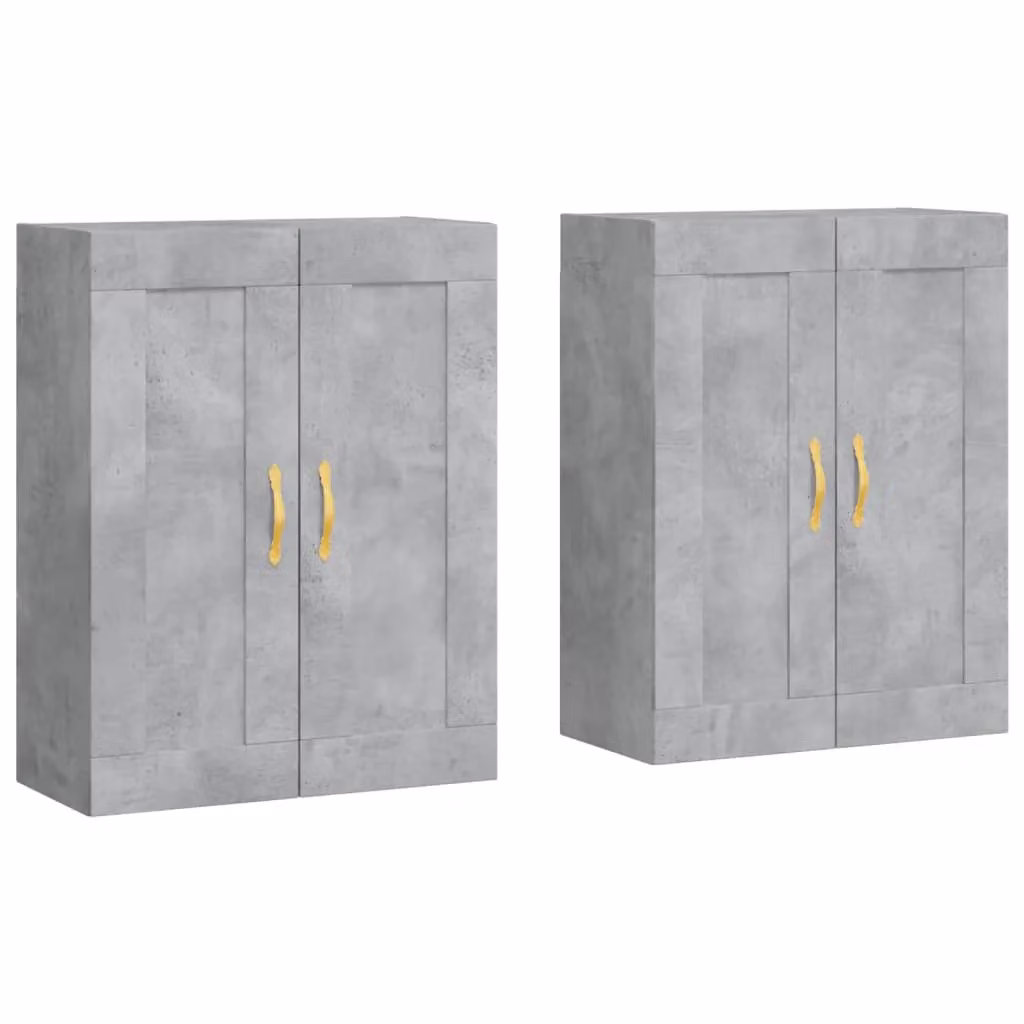 Berkfield Home Set of 2 Wall Mounted Cabinets in Concrete Grey Matt MDF – 2
