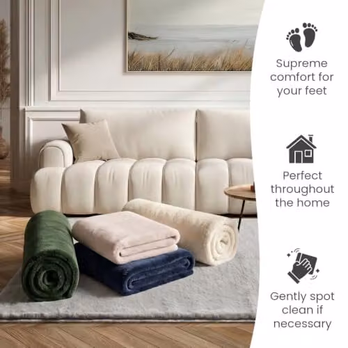 Allure Bath Fashions Softie Faux Fur Rug in Blue, W/D/H: 120 x 170 x 2 cm – 7