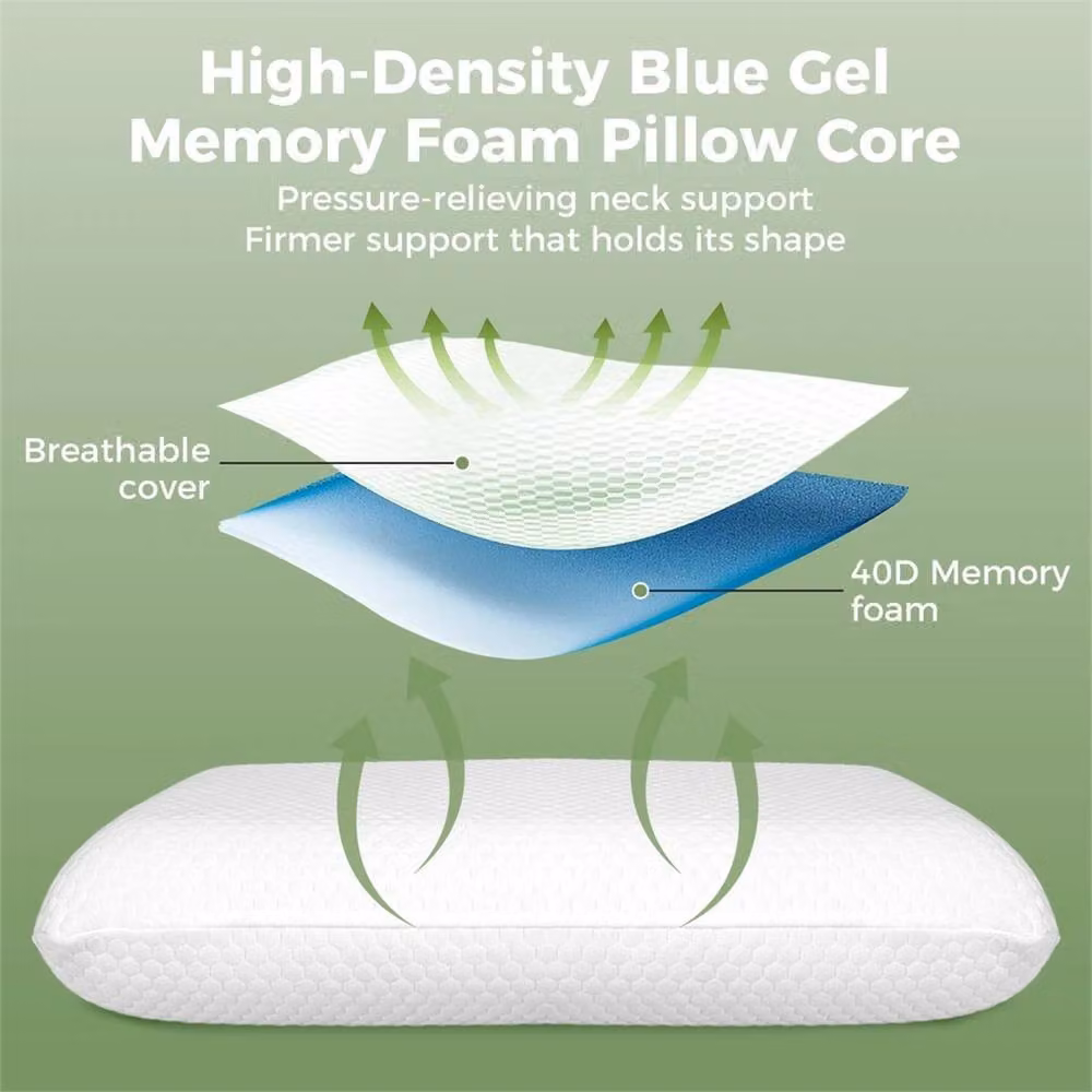 Nordara Hypoallergenic Contour Memory Foam Wedge Neck Support Cushion in White – 2