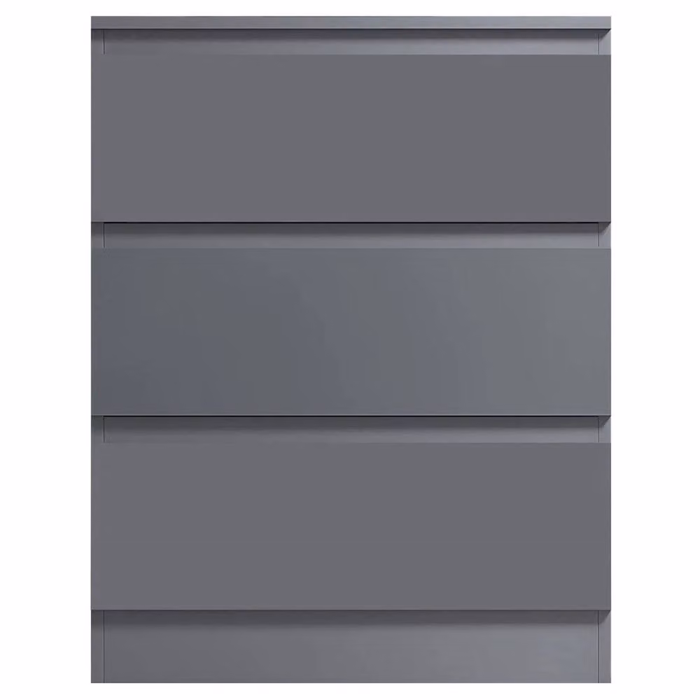 VOGREX 3 Drawer Chest of Deep Drawers Bedside Table in Dark Matt Grey – 3