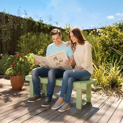 Outsunny 2 Seater Wooden Garden Bench in Light Green, W/D/H: 110 x 38 x 35 cm – 8