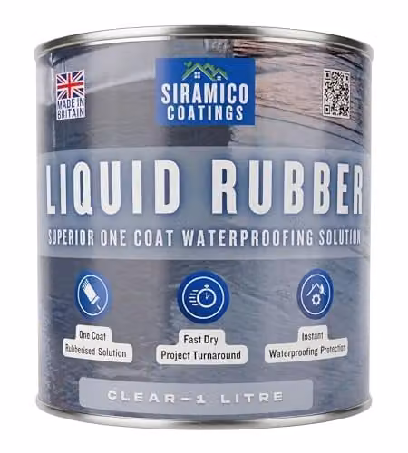 Siramico Coatings Liquid Rubber Roof Coating, Clear, 0.6 l