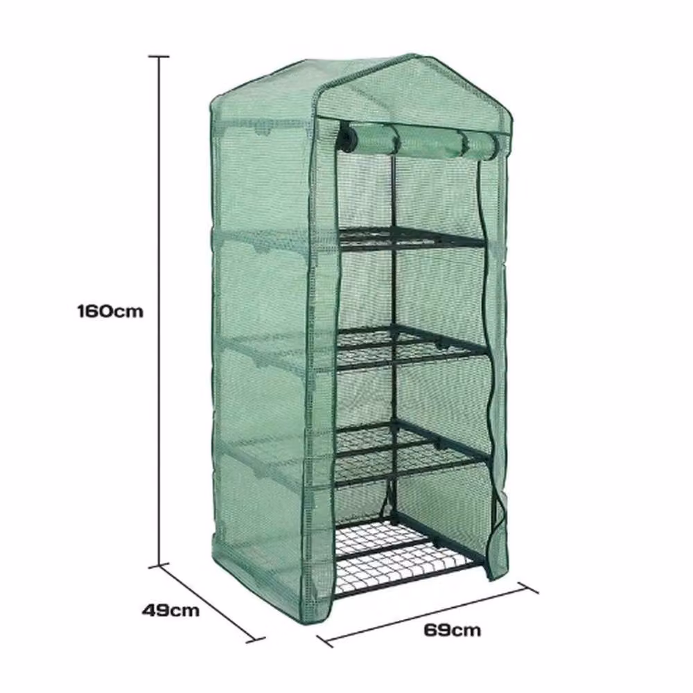 FLAVORA 4 Tier Freestanding Greenhouse with Shelving, Green, 0.6m2 – 2