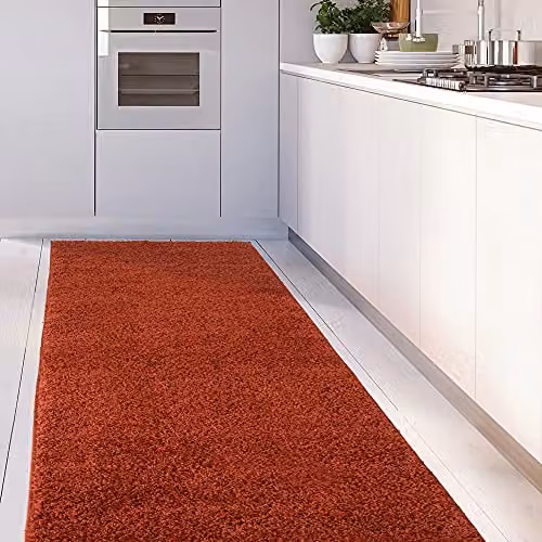 THE RUGS Terra Shaggy High Pile Rug, Orange, W/D/H: 80 x 300 x 3 cm – 3