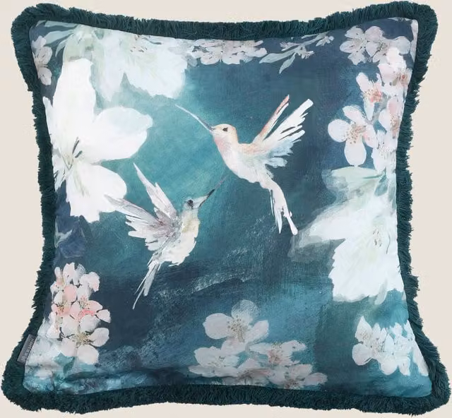 MM Linen Avri Multicolour Floral Square Linen and Cotton Blend Cushion