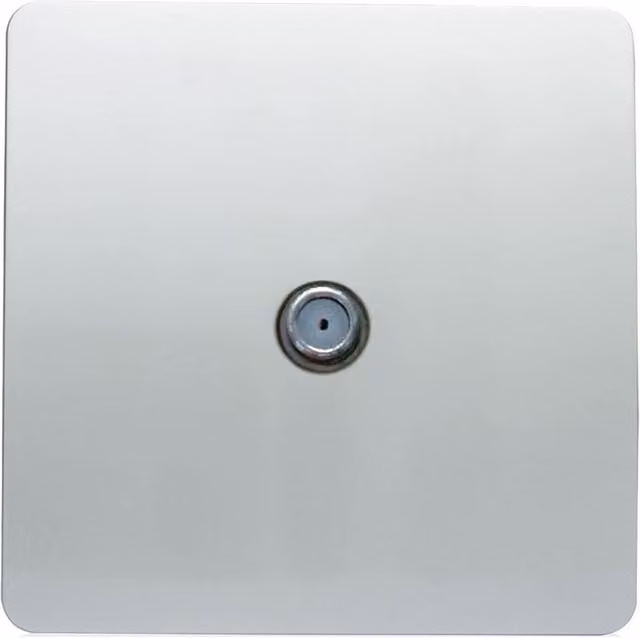 Trendi Switch 1 Gang Flush Satellite Television Socket in Silver