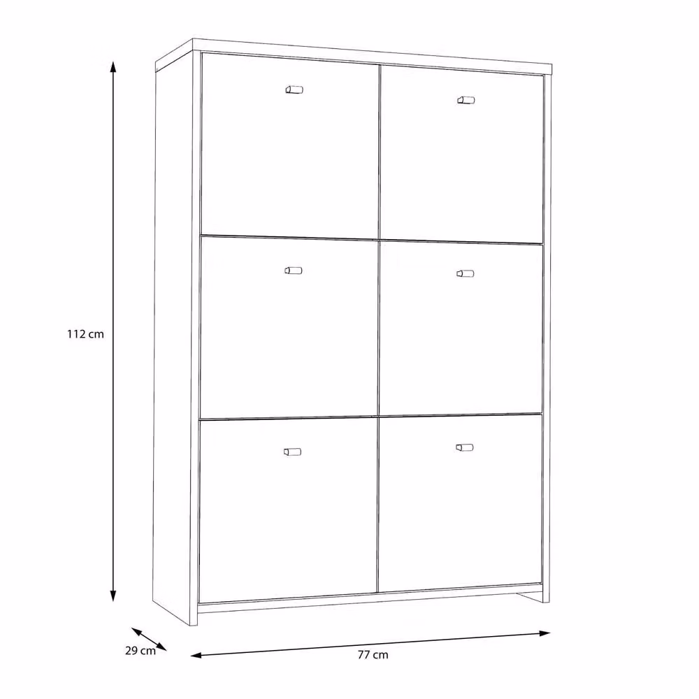 Wyld Haus Willowmere 6 Door Grey Wood Industrial Storage Cabinet W/H/D: 112.5 x 77.1 x 29.6 cm – 4