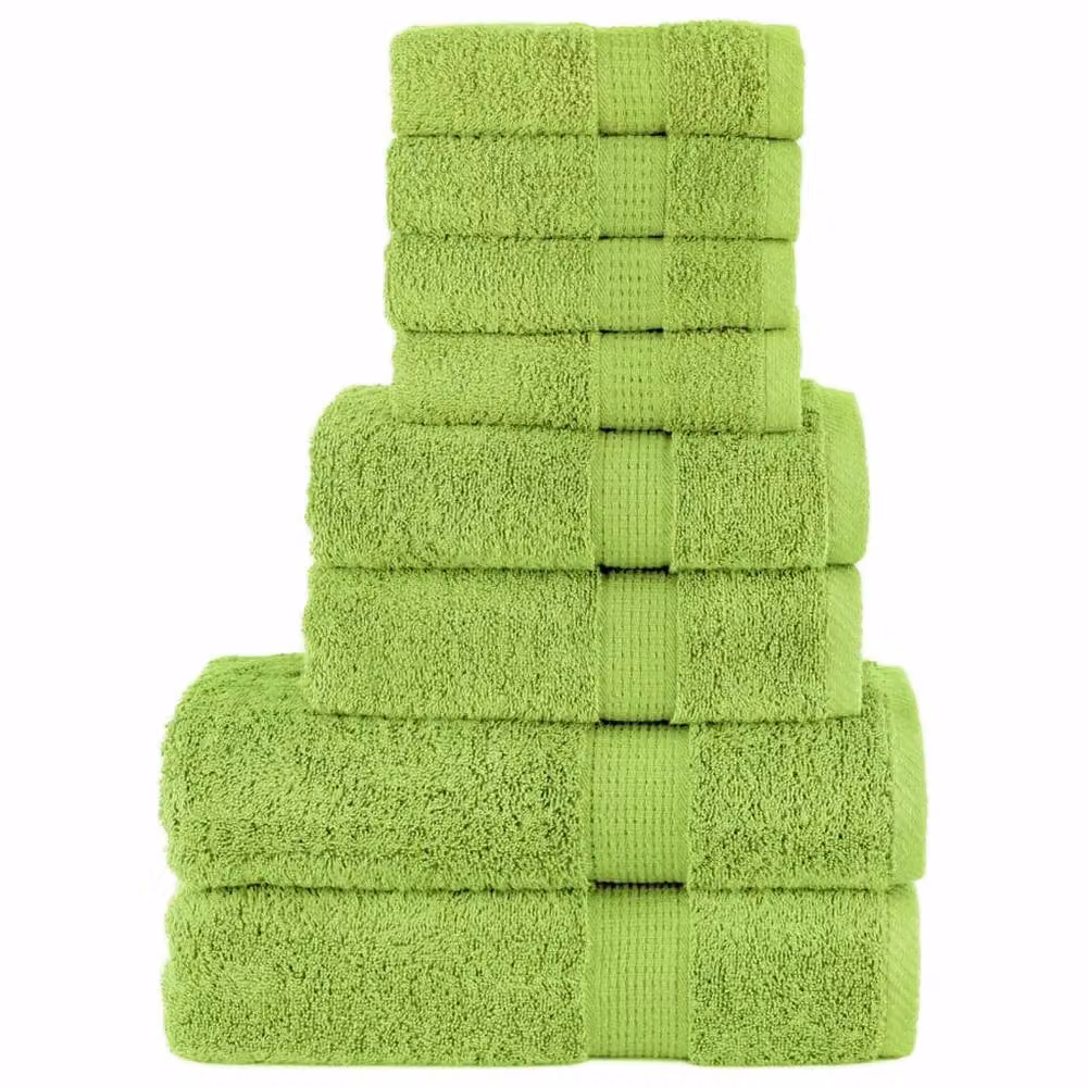 Berkfield Home SOLUND 8 Piece Premium Cotton Terry Towel Set in Apple Green, 600 gsm – 2