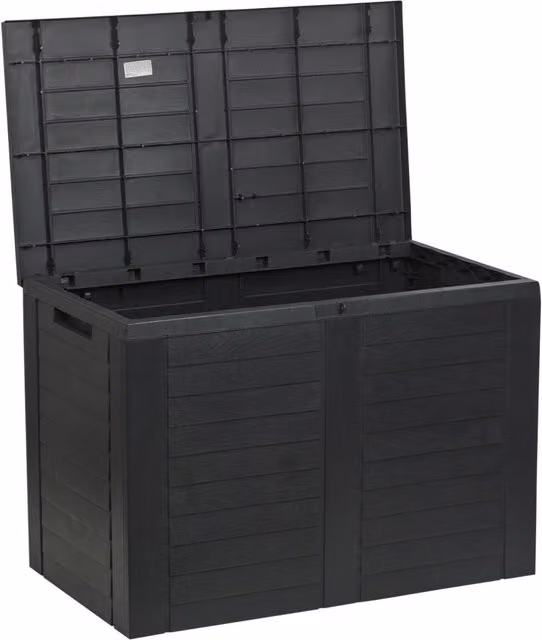 EONLION 170 Litre Compact Plastic Outdoor Storage Box in Black