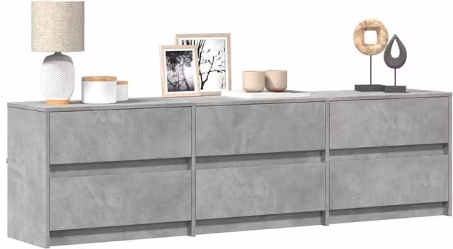 Berkfield Home Modern TV Cabinet with LED in Concrete Grey, W/D/H: 180 x 34 x 50 cm – 1