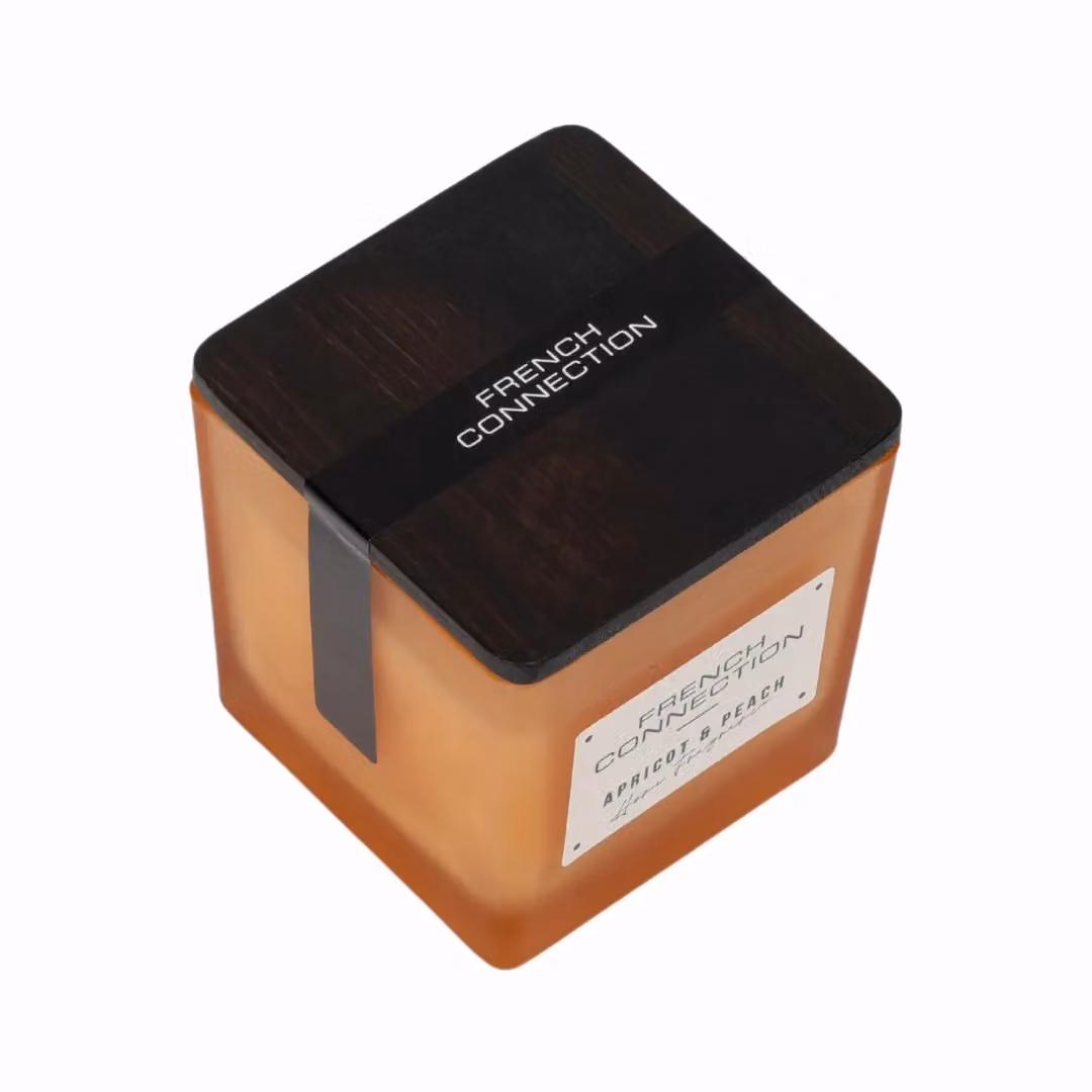 French Connection Square Range Apricot & Peach Scented Candle, 200g, Orange – 2