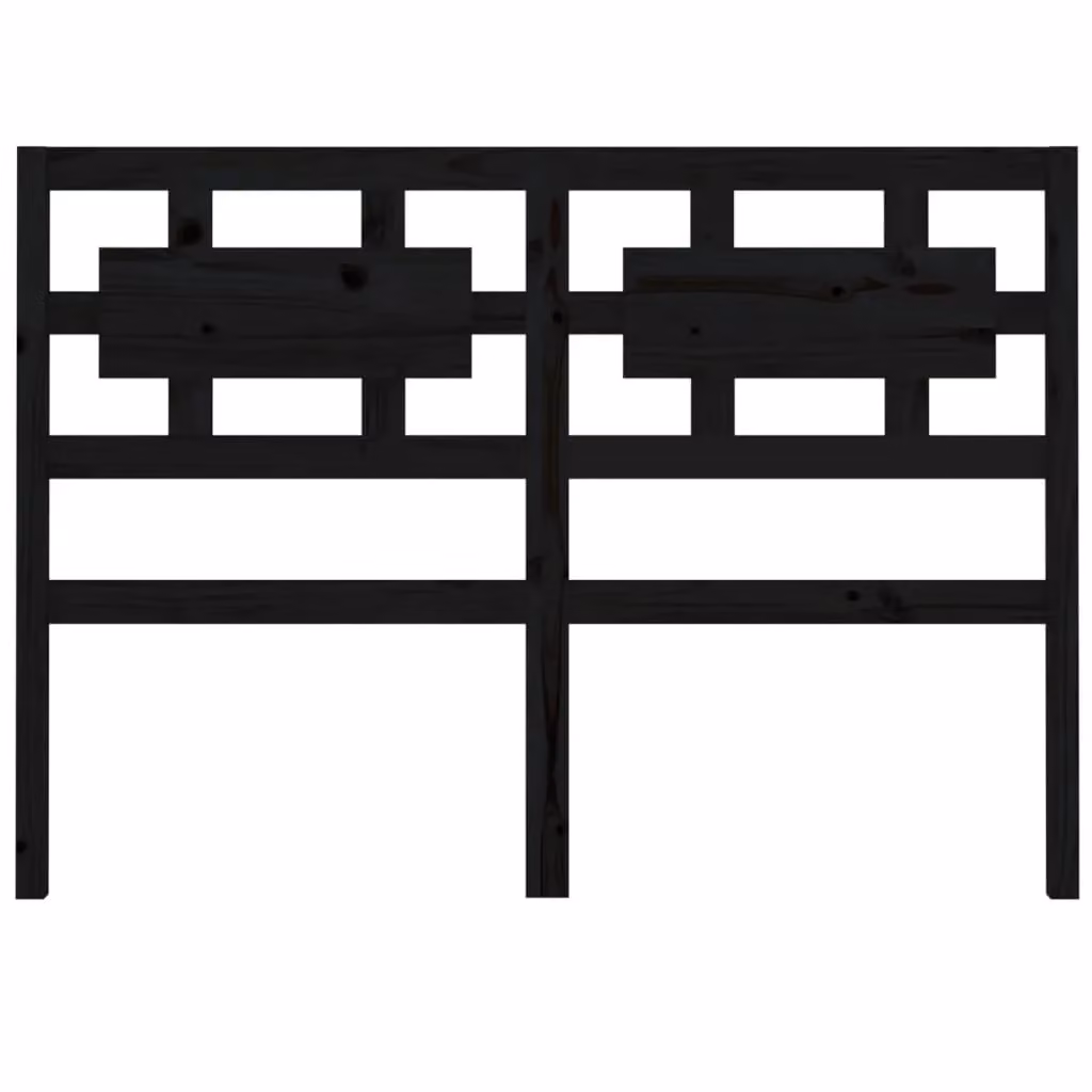 Berkfield Home Rustic Black Solid Pine Wood Bed Headboard W/D/H: 125.5 x 4 x 100 cm – 3