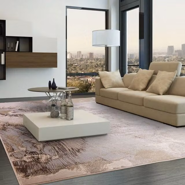 The Rug Shop UK Modern Abstract Area Rug in Beige, W/D: 200 x 290 cm – 1