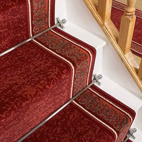runrug Tribal Stair Runner Carpet in Red, W: 60 cm, L: 600 cm