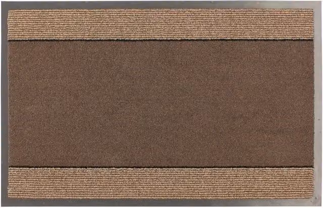 JVL Miracle Striped Barrier Doormat, Brown and Beige, W: 60 cm, D: 90 cm