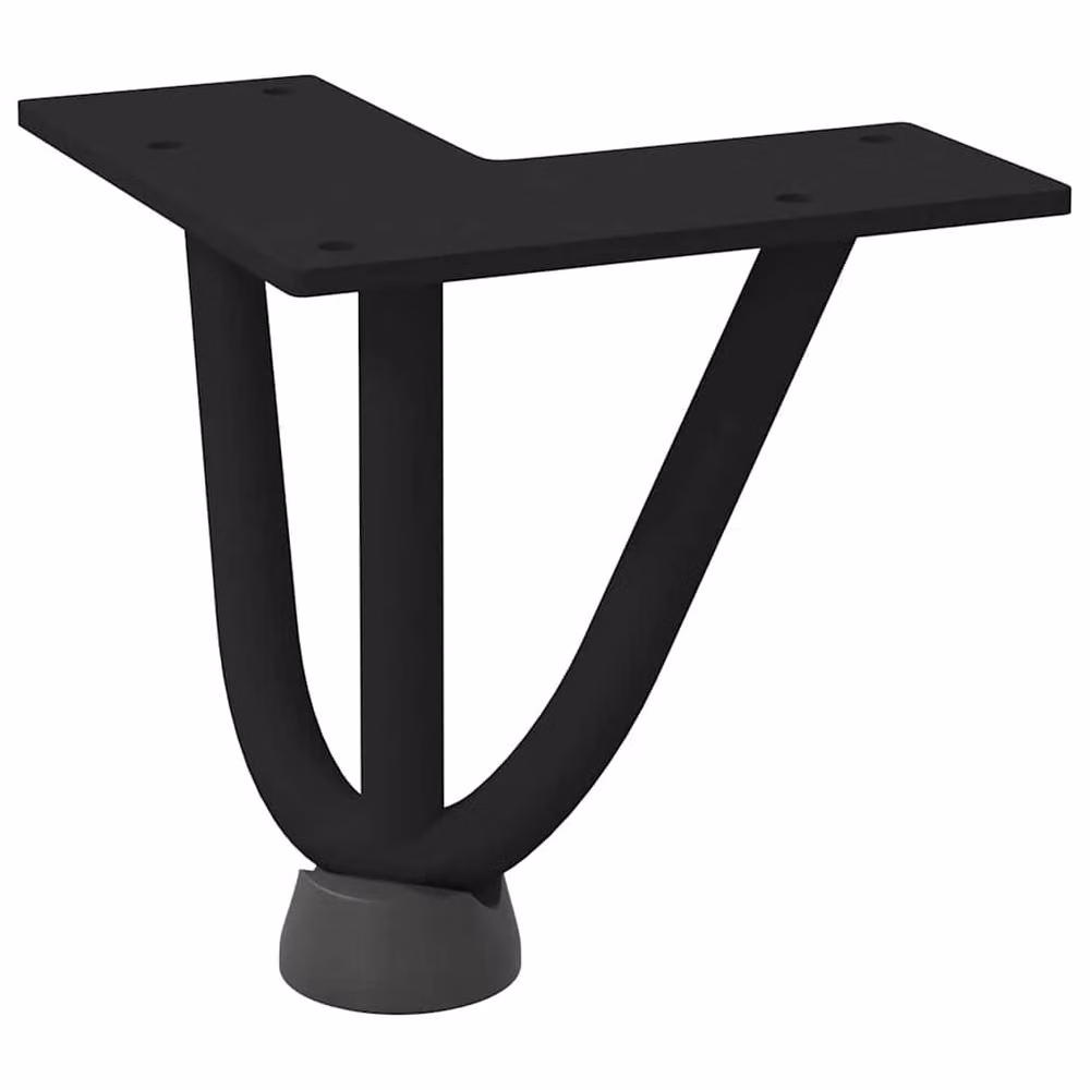 Berkfield Home Black Solid Steel Hairpin Table Legs, 4 Pieces, Height: 10 cm – 3