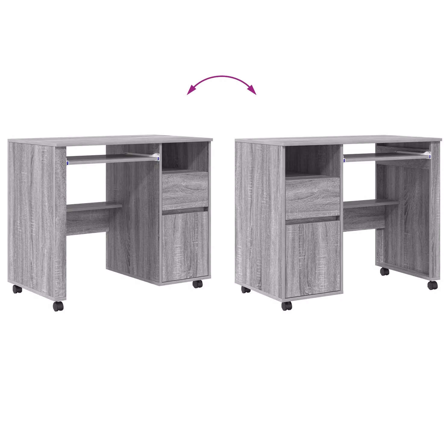 Berkfield Home Grey Computer Desk in Sonoma Engineered Wood – 3