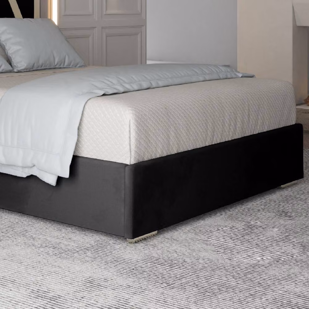 KDMD Erdington Super King Upholstered Velvet Designer Bed Frame with Metal Accents – 4
