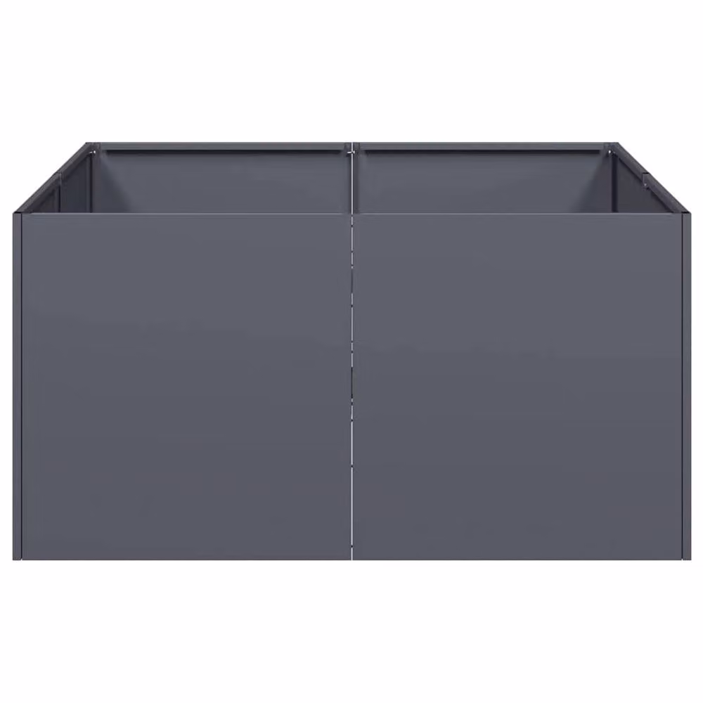 Berkfield Home Anthracite Steel Planter Tub in Dark Grey, W/D/H: 80 x 80 x 40 cm – 4