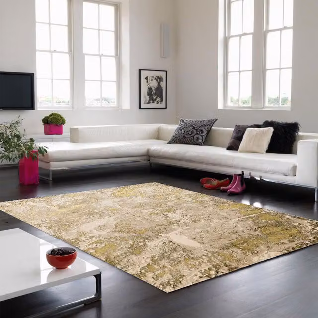 The Rug Shop UK Modern Abstract Area Rug in Mid Grey, Polyester and Polypropylene, W: 240 cm, D: 340 cm – 1