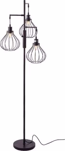 Living Star Industrial Style Metal Floor Lamp in Black