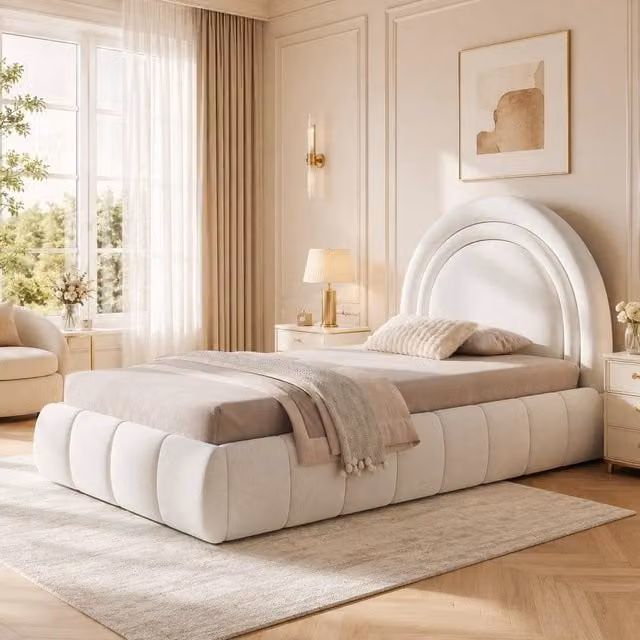 Merax White Velvet Single Ottoman Bed with Upholstered Padded Headboard and Lift-Up Storage, W/D/H: 90 x 190 x 104 cm – 1