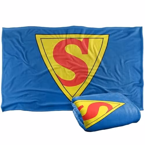 Warner Bros. Superman Shield 1939 Super Soft Fleece Throw Blanket, Multicolour, W: 91.44 cm x D: 91.44 cm x H: 147 cm – 1