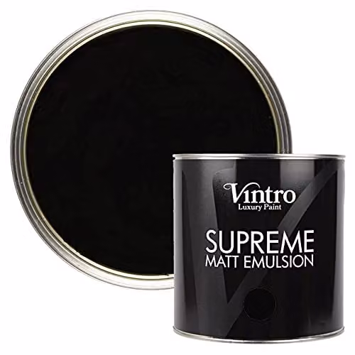 Vintro Luxury Matt Emulsion Multi Surface Paint in Victorian Black, 2.5L – 1