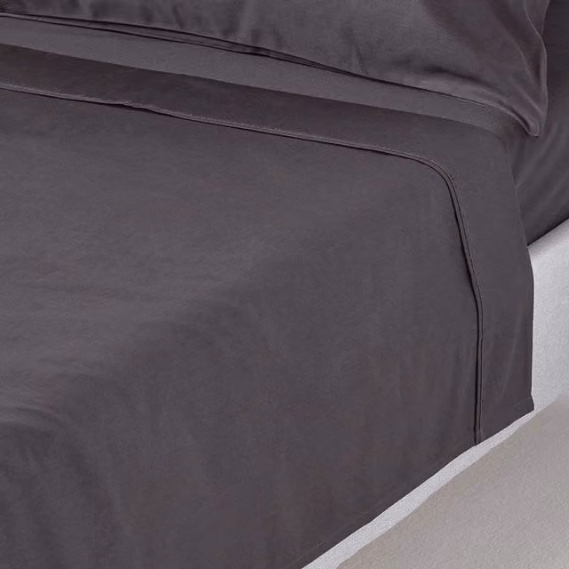 Homescapes 1000 Thread Count Egyptian Combed Cotton Flat Sheet in Grey, W: 180 cm, D: 200 cm