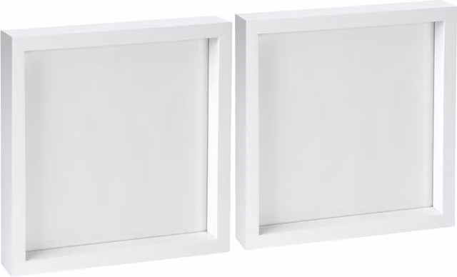Nicola Spring Single Square 3D Box Photo Frame, White, W/D/H: 25.4 x 25.4 x 25.4 cm