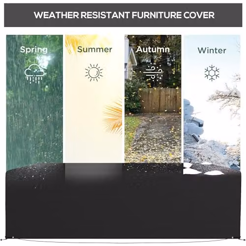Outsunny Water-Repellent Black Oxford Fabric Garden Sofa Cover, W: 245 cm, D: 165 cm, H: 66 cm – 5