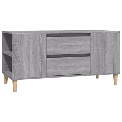 vidaXL Grey Sonoma TV Cabinet in Engineered Wood, W: 102 cm, D: 44.5 cm, H: 50 cm
