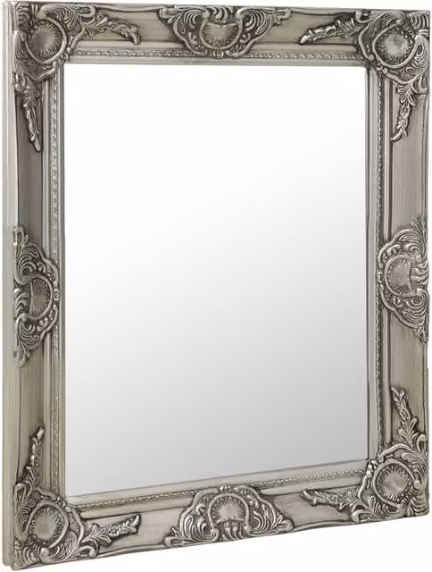Berkfield Home Antique Baroque Style Rectangular Wall Mirror, Silver, W: 50 cm, H: 60 cm – 1