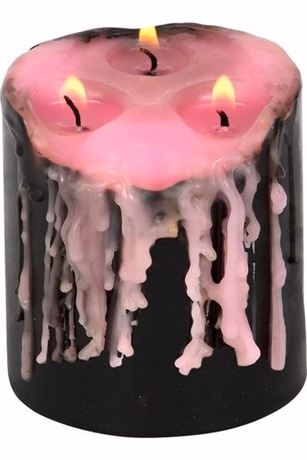 KDMD Vampire Tears Small Pink and Black Wax Pillar Candle – 3