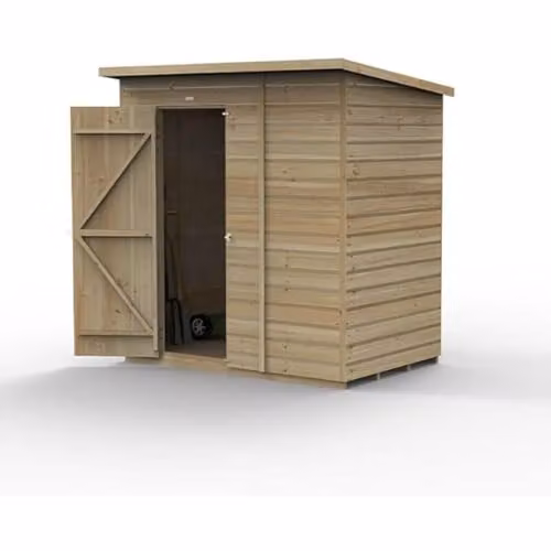 Forest Garden Brown Pent Wooden Shed with Pressure Treated Shiplap