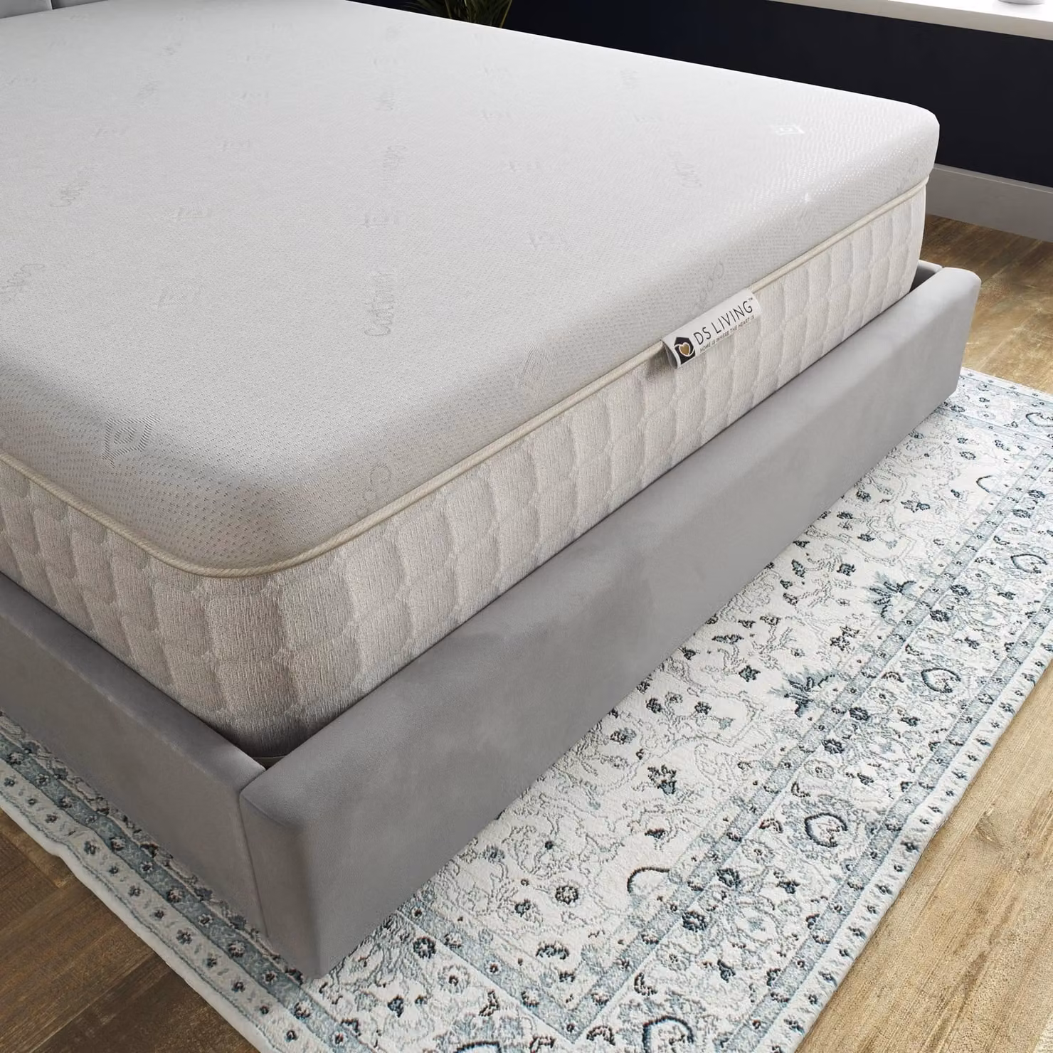 DS Living Memory Foam Mattress Topper with Cover, White, W/D/H: 120 x 190 x 10 cm – 2