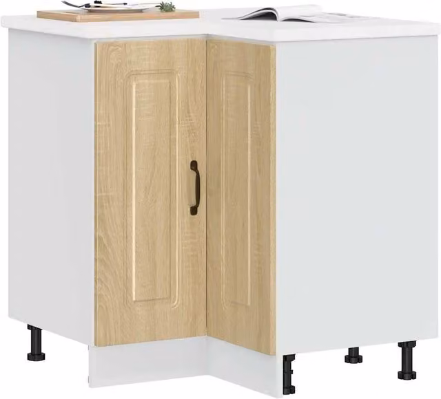 Berkfield Home Kalmar Kitchen Corner Base Cabinet in Sonoma Oak Brown