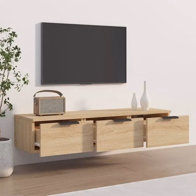 Berkfield Home Sonoma Oak Wall Cabinet in Light Tan, W/D/H: 102 x 30 x 20 cm – 1
