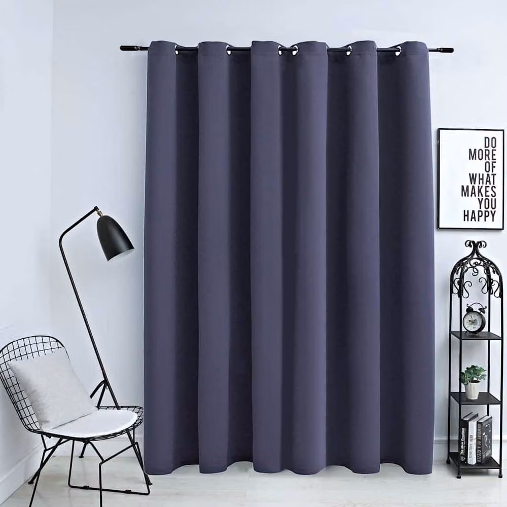Berkfield Home Elegant Blackout Curtain with Metal Rings, Anthracite, W: 290 cm, H: 245 cm – 2