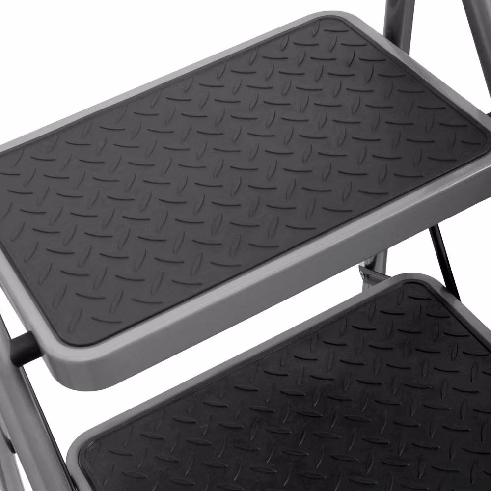 Futura 2 Step Heavy-Duty Steel Folding Step Ladder in Grey – 6