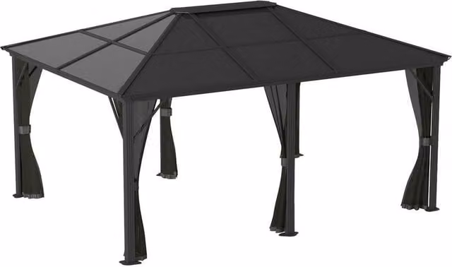 Sojag Meridien Hip Roof Gazebo in Grey, W: 365 cm, D: 485 cm, H: 270 cm – 1