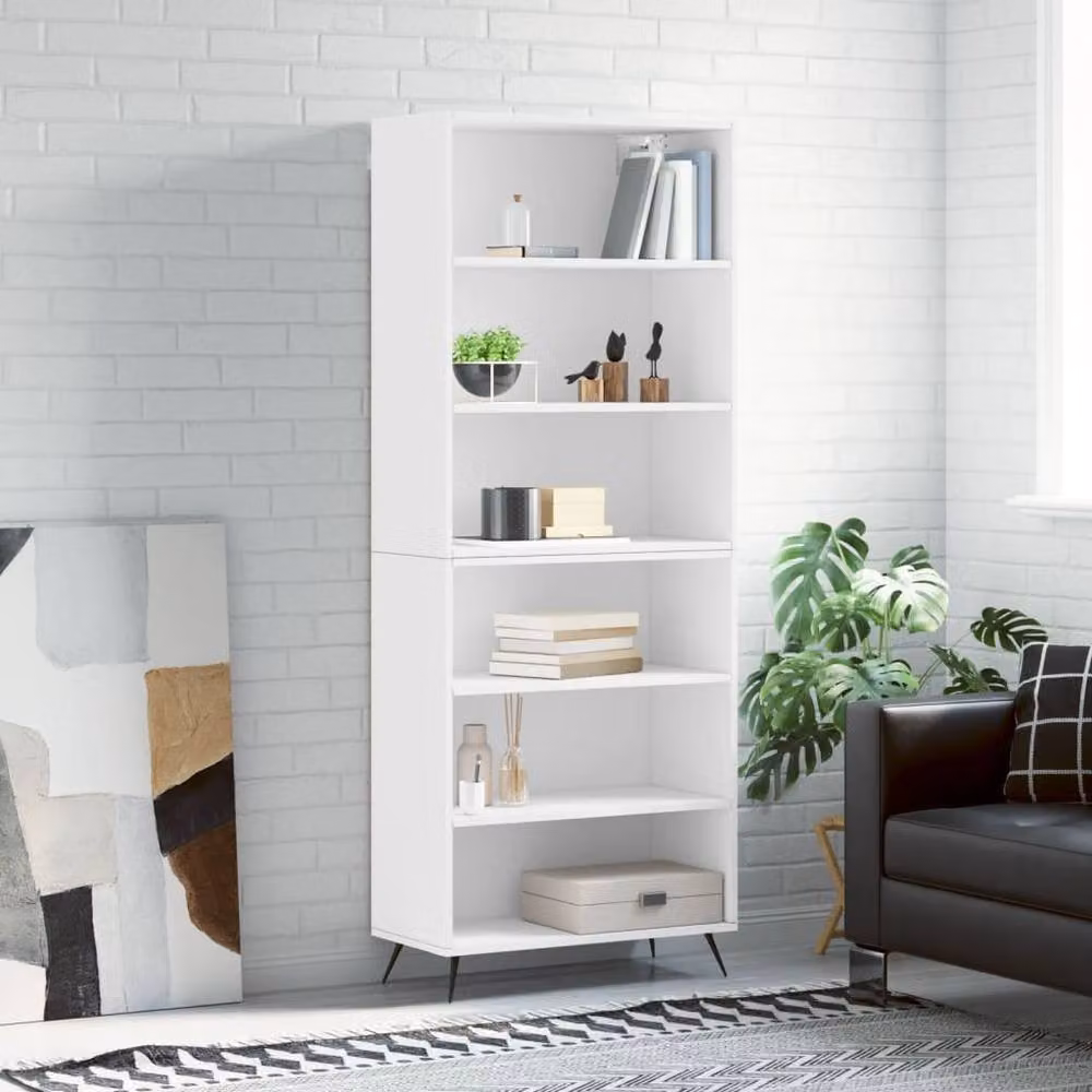 Berkfield Home Modern White Highboard, W/D/H: 69.5 x 32.5 x 180 cm – 2