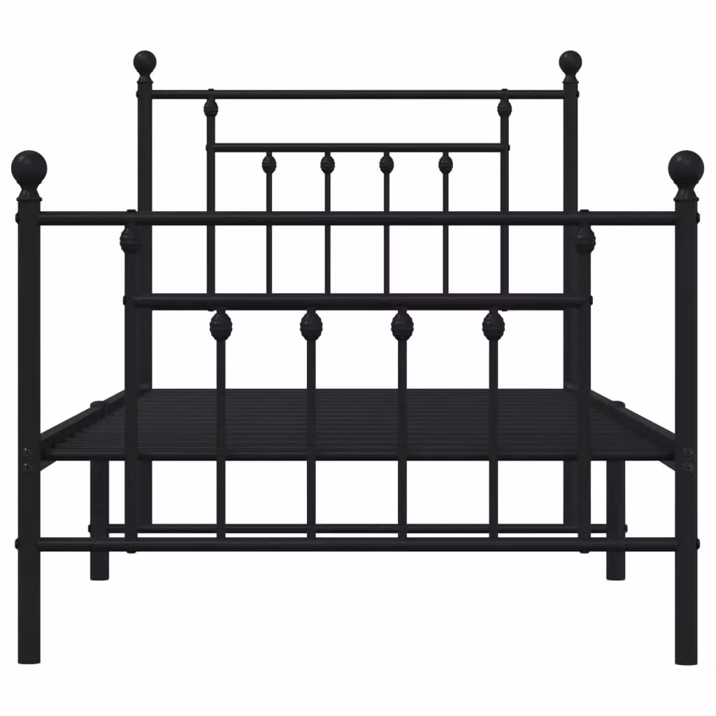 Berkfield Home Metal Bed Frame with Headboard and Footboard in Black, W/D/H: 90 x 200 cm – 3