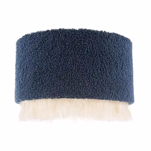 Happy Homewares Vintage Blue and White Fabric Cylinder Lamp Shade with Reducer Ring, W/D/H: 16 x 16 x 30 cm – 1