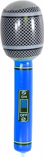Electrovision Blue Cheetah Print Inflatable Microphone Accessory, 30 cm – 4
