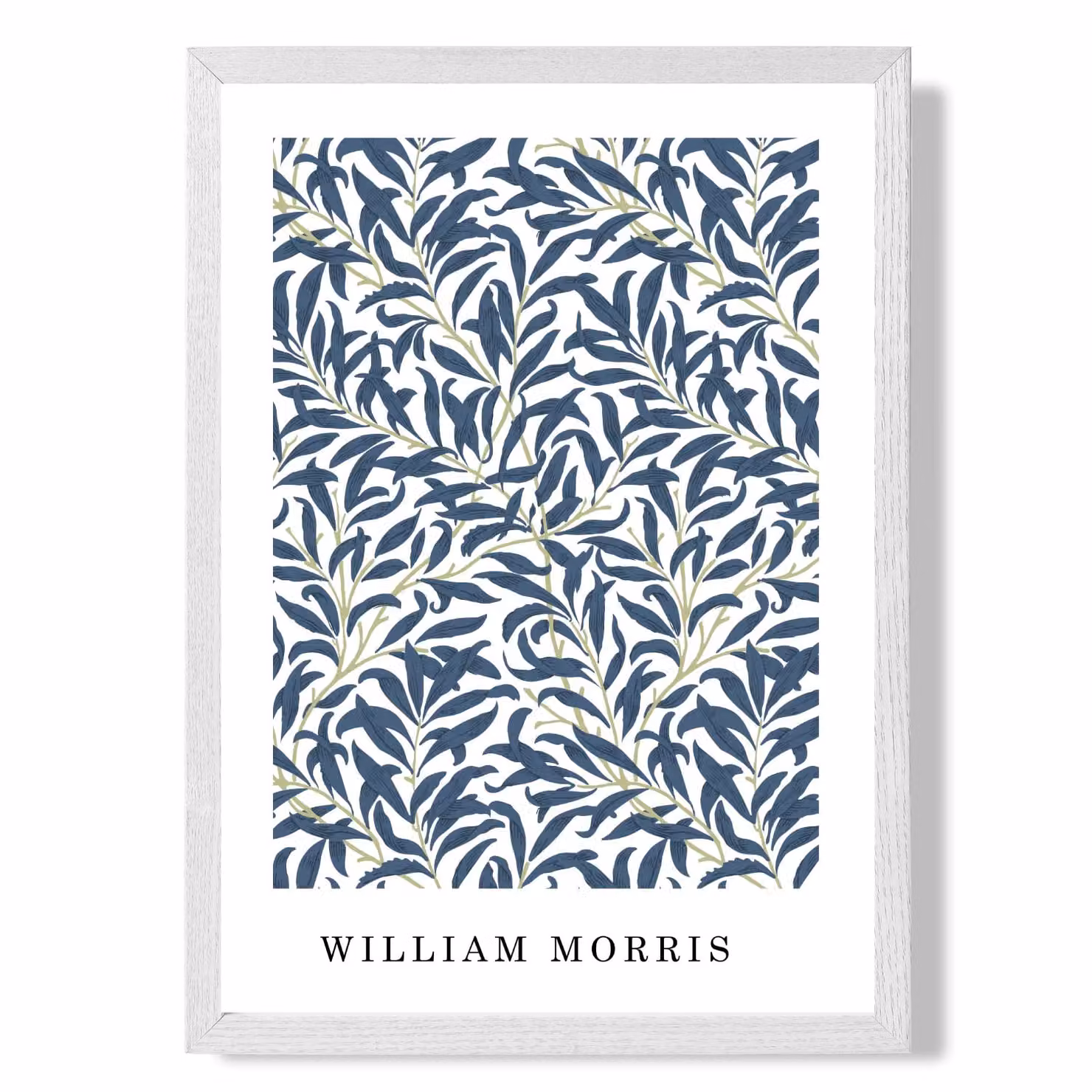 ARTZE Vintage William Morris Navy Willow Floral Art Print with White Frame – 2