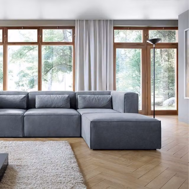 Abakus Direct Doris Reversible L-Shape Corner Sofa in Dark Grey