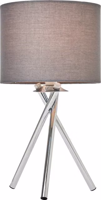 Litecraft Orla Tripod Bedside Table Lamp in Silver and Chrome